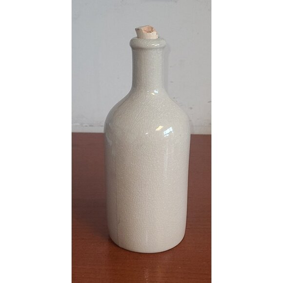 Vintage Hamila Stoneware Bottle With Cork 8 Inch From Tunisia Beige - Picture 2 of 4